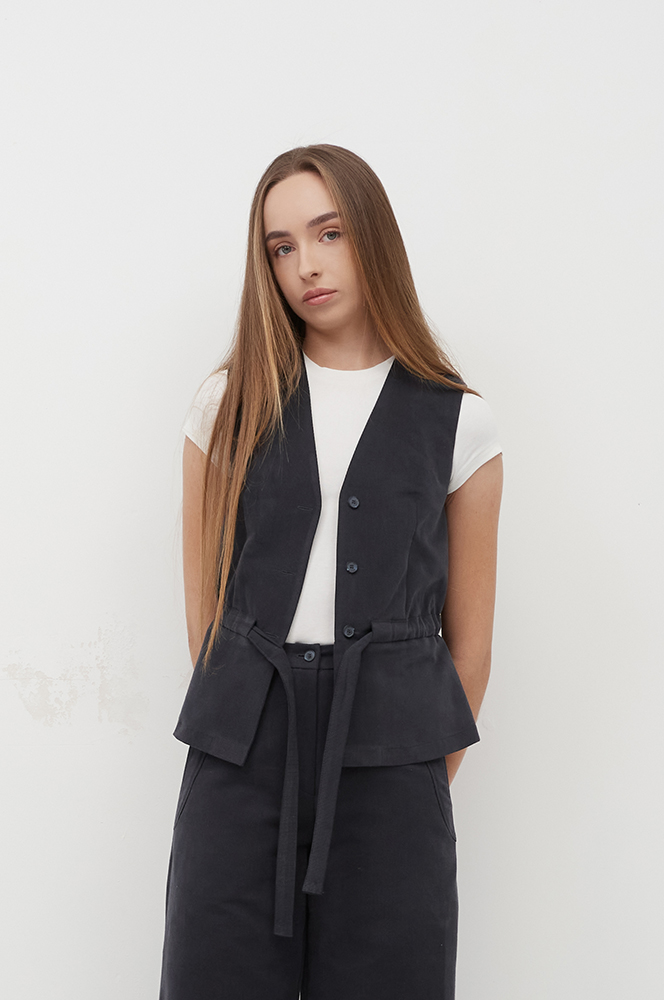 Камізелька бавовна димчасто-синій (КА 103)